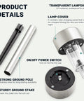 Sun Powered Solar Pathway Lights Outdoor Waterproof Stainless Steel LED Garden Lights components and features.