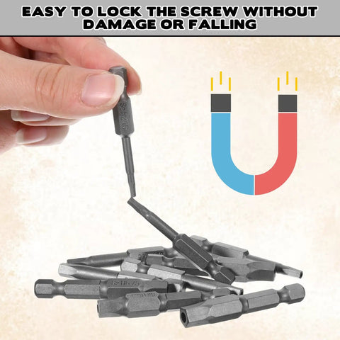Badass Magnetic Security Star Bits Set Featuring Rock Solid S2 Steel Construction No Hassle Quarter Inch Hex Shank Drive showing tamper resistant star bits.