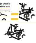 15 Sets 1/4-20 Wing Head Screws Bolts And Wing Nuts Kit with Butterfly Screws, Black Zinc Plated Hardware in display showing screws and nuts