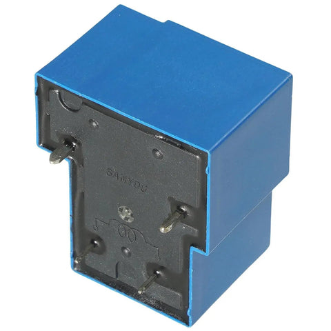 Compact 12V DC General Purpose Relay With 30A NO Switching, four pin coil, sealed design, side view