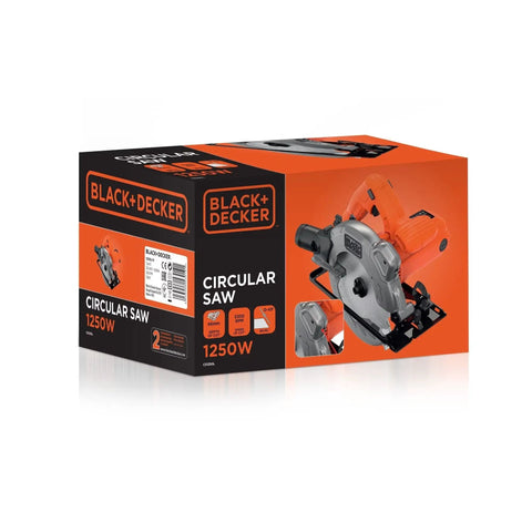 Heavy Duty 1250 Watt Circular Saw Featuring Integrated Laser Guide And Quick Depth Adjustment 190 Millimeter Blade with packaging view.