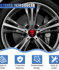 Skull Car Wheel Hub Center Cap Sticker 2.2 Inch Metal Waterproof Rustproof Emblem Rim Cover For Car Truck SUV Red Personalize