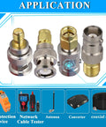 4 Pack SMA To BNC Coax Adapters All In One Kit for SDR Ham Radio Walkie Talkie, gold plated, nickel brass connectors displayed