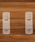 Clear Plastic Shelf Support Pegs 50 Pack For Cabinets, Bookshelves, And Bathrooms against wooden surface