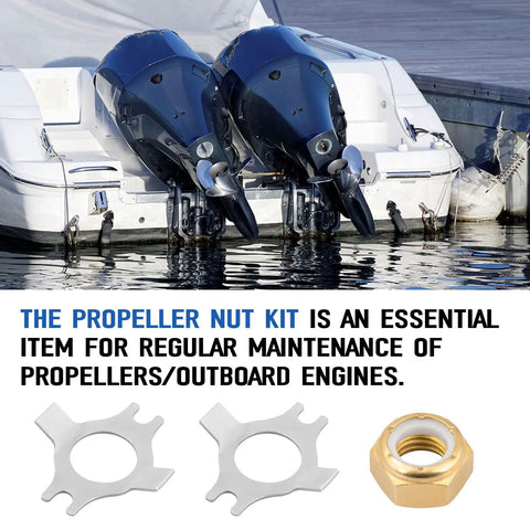 Beefed-Up Prop Nut Kit For 30-60 HP Outboard Motors Replaces 11-69578A1 11-69578Q1 11-69578T1 Keeps Propeller Secure And Attached, Easy Install Marine Outboard Prop Nut Replacement For Compatible Models