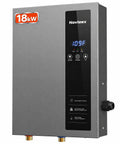 Heavy Hitter 18Kw Electric Tankless Water Heater Hands You Instant Hot Water Up To 4 To 9 Gpm featuring a sleek digital display.
