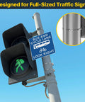 No Drill Beefy Sign Mounting Brackets For Large Poles With Adjustable Street Sign Hardware And Pole Clamps