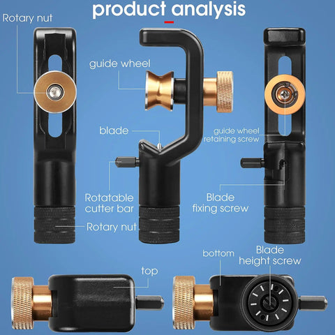 Product analysis showing components of Beefy Fiber Optic Cable Stripping Knife For Armored Sheath 8-28.6mm, detailed view of parts.