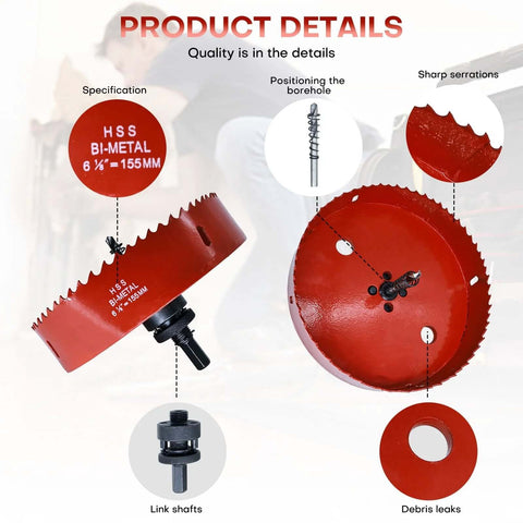 4-inch bi-metal hole saw for recessed lighting with dust bowl catcher; for wood, metal, drywall.