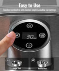 Level Up Your Daily Grind With This Solid 20 Bar Semi Auto Espresso Machine touchscreen showing single and double shot settings.