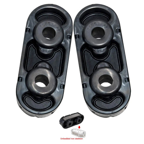 Heavy Duty Exhaust Muffler Hangers Set For Silverado Sierra 1999-2018 And Yukon Tahoe 2000-2018 shown with iron frame