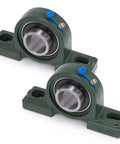 Two Pack Pillow Block Bearings UCP206-19 Bore 1-3/16 In With Cast Iron Base Self Aligning Chrome Sealed Bearings
