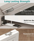 Heavy Duty Bifold Door Hardware Kit With Two 36 Inch Tracks For 72 Inch Closet Doors showing one-piece iron track, solid iron base, and thickened hinge.