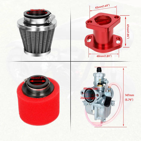 Beefed Up VM22 Carburetor Kit Upgrade For Predator 212 And 196cc 224cc Engines Non Hemi With Main Jets For Coleman Mini Bike and Go Kart