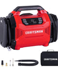 Dual Power Tire Inflator Portable Air Compressor With 12V Car Plug And 120V Home Use Up To 150 PSI Digital Gauge Auto Shut Off LED Light Handy Air Pump For Cars Bikes And Inflatables, hose, adapters, and carry case