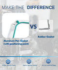 Comparison of aluminum gasket vs rubber gasket in Ford 10R80 Transmission Filter Kit With Gasket Seal Plug In Replacement.