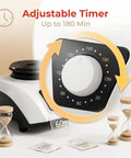 Close-up of On The Go 1200W Portable Clothes Dryer adjustable 180min timer with hourglasses
