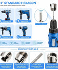 Image of the Dual Function 2 Pc Pvc Pipe Threading Kit With Electric Drill Adapter For Fast Internal External Threading Of One Half And Three Quarter Inch Plastic Pipes To Save Time On Home Improvement Plumbing Projects with drill and adapters.