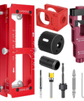 Rock Solid Door Hinge Jig Kit With Router Template And Mortise Chisel Guide For Latch Install Zero Sweat Setup for DIYers detailed view.