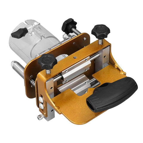 Professional Adjustable Mortising Jig And Sturdy Stainless Steel Slotting Guide Precision Wood Router Positioner with detailed controls.