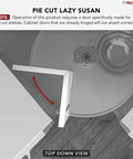 Top-down view of Two-Tier Pie-Cut Lazy Susan for Corner Base Cabinets, 28-Inch Plastic Swivel Organizer in Almond, cabinet install guide