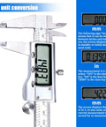 Pro Grade Digital Caliper With Stainless Steel Build, Large LCD Screen, 6 Inch 150mm Vernier Micrometer, IP54 Splash Proof
