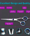 6.5 Inch Hair Cutting Scissors Set For Home And Salon, Pro Grade Japanese Stainless Steel Shears with tension screw and finger rest.
