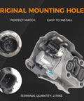 VTEC VVT Solenoid Spool Valve OCV Oil Control Plug And Play Direct Fit Replacement For Honda Civic Accord CR V Element RSX Acura 2Point0L 2Point4L L4 Engines 15810RAAA03 917224, showing original mounting holes and connector details