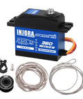 35Kg Digital Winch Servo With 360 Degree Continuous Rotation Waterproof RC Winch Kit With Aluminum Spool and 23T Gear for SCX10 Pro
