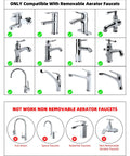 Swivel Aerator Faucet Adapter Kit For Garden Hose Connect Kitchen Sink To Hose With 3/4 Inch Standard Male Thread Multi-Thread Chrome Finish No-Fuss Leak-Free Setup For Any Garden Hose compatible with removable aerator faucets