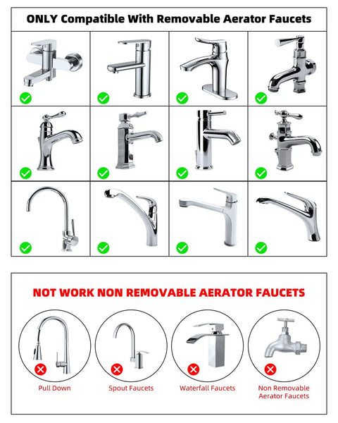 Swivel Aerator Faucet Adapter Kit For Garden Hose Connect Kitchen Sink To Hose With 3/4 Inch Standard Male Thread Multi-Thread Chrome Finish No-Fuss Leak-Free Setup For Any Garden Hose compatible with removable aerator faucets