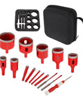 Premium Hole Saw Kit For Ceramic Glass Tile Marble Granite Drill Bit Set With Eva Mold Hard Case That Cuts Wet Or Dry Like A Boss Perfect For Pros And DIYers Who Need Serious Durability And Precision On Any Tough Job Today, 12pc set