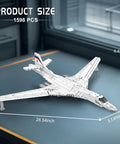 White Swan Fighter Building Block Set 33036 With 1598 Pieces Realistic Military Bomber Aircraft Model Kit dimensions
