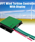 MPPT Wind Turbine Charger Controller 12V 24V 500W Auto Match IP67 Waterproof Wind Generator Controller for Wind Power System Style B With Display Off Grid Ready