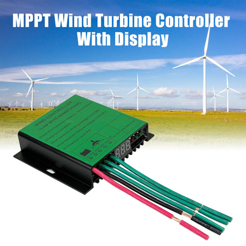MPPT Wind Turbine Charger Controller 12V 24V 500W Auto Match IP67 Waterproof Wind Generator Controller for Wind Power System Style B With Display Off Grid Ready