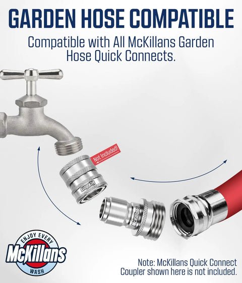 Water Hose Male Plugs Universal Fit 3 Pack Stainless Steel Quick Connect Garden Hose Fittings with faucet and hose.