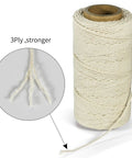 Beige 1Mm 3 Ply Butchers Twine Cotton Cooking String Oven Safe Food Grade Non Toxic High Temperature Resistant 145m 476ft Rope