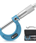 Pro Grade 0 To 1 Inch Outside Micrometer With 0.0001 Inch Resolution Carbide Tipped Anvils Anti Glare Graduations Includes Wrench And Case