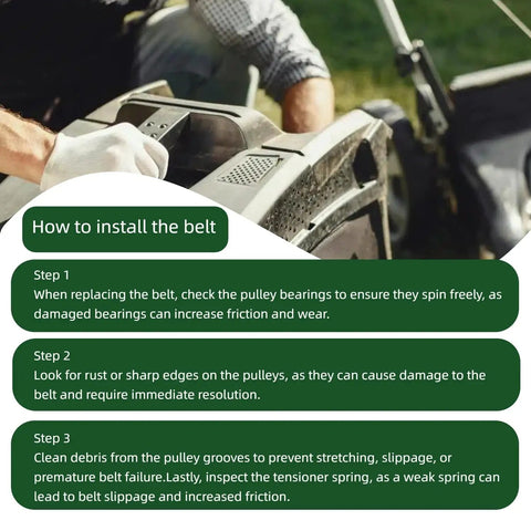 Instructions on installing a Heavy Duty Half Inch By Eighty Nine Inch Drive Belt Replaces OEM GX20006 on a lawn mower