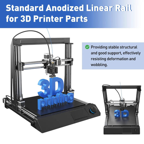 3D printer using Four Pack 1010 Aluminum Extrusion Profile 400mm Long European Standard Anodized Linear Rail, 1x1 Inch, Silver