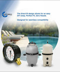 Water Pressure Gauge For Pool Filter Spa And Aquarium 60 PSI Brass Lower Connection Dual Display 1/4 Inch NPT Teflon Seal Easy Read Dial