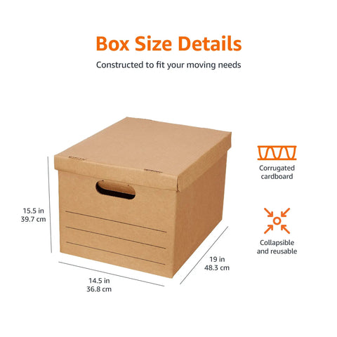 Straight Up Reliable Medium Packing Boxes With No Drama Lift Off Lids And Double Bottom Corrugated Cardboard Storage Containers For Chill Moving Days Pack Of Ten