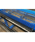 Heavy Duty Wire Mesh Making Equipment For Metal Wire Processing And Mesh Panel Production Pro Grade Steel Fence Fabrication Workshop Projects Construction And DIY Supply, blue machine with chain link mesh