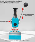 Arbor Press 2KN Spring Loaded Manual Shaft Press with handle and spring, benchtop metal tool for precise small-scale manufacturing.