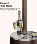Massive 50,000 BTU Patio Heater With Table Design, showcasing round lid with drinks and snacks