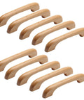 Ten Pack Natural Beech Wood Cabinet Pulls Handles For Kitchen Cabinets And Drawers Solid Wood Pulls With Clear Coat Finish