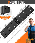 Heavy Duty Gate Hinges 2 Pack Black 270 Degree Adjustable Butt Hinge diagram with dimensions for wood fences and tables