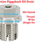 Oversize Oil Drain Plug Kit For Stainless Steel Oil Pan Self Tapping M16.1 1.5 By 15mm Thread Repair with hex head