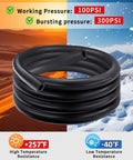 Coiled 5/8-inch black heater hose, 20 ft, automotive coolant line for water, antifreeze and fuel systems