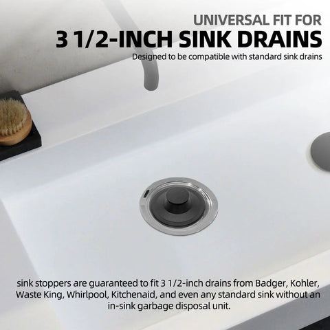2 Pack Black Rubber Garbage Disposal Sink Stopper Replacement For 3.5 Inch Drains, Exact STP PL Style Fit in sink